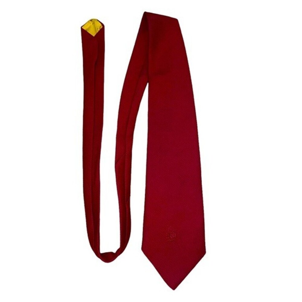 Oleg Cassini deep red embroidered luxury designer necktie